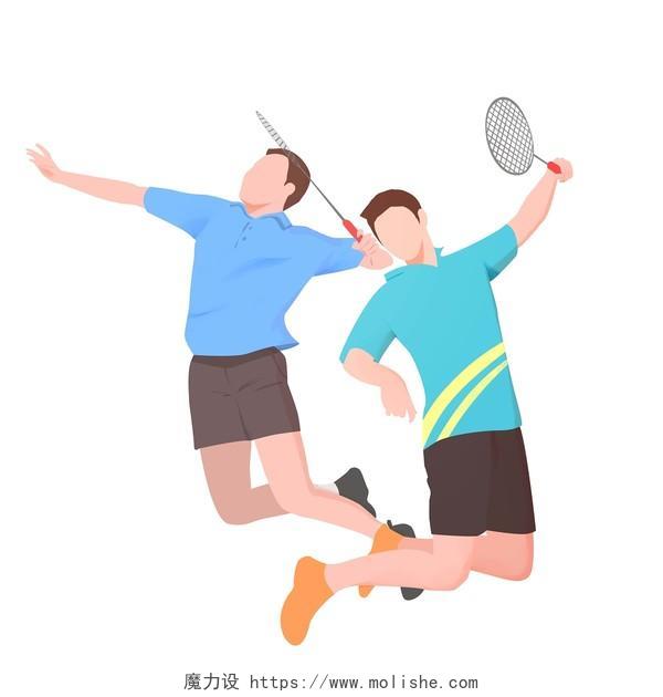 东京奥运会写实风人物打羽毛球原创素材